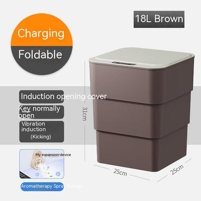 Smart Trash Can With Lid For Bedroom And Living Room Kitchen Storage Box Trash Can Induction Small Car Box Automatic Smart Dustbin Smart Trash Bin