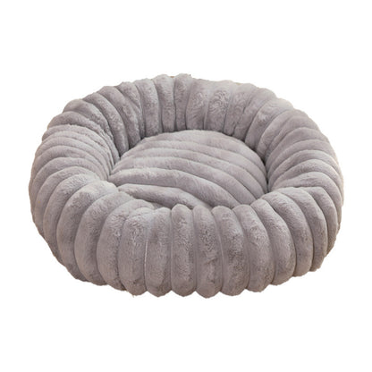 Pet Kennels Long Plush Round Cat Nest Winter Warm Dog Beds Kennel Super Soft Dogs Mat Sofa Pet Deep Sleeping SuppliesPet Products