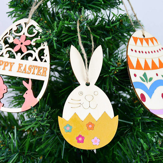 DIY Cute Wooden Easter Decoration Pendant