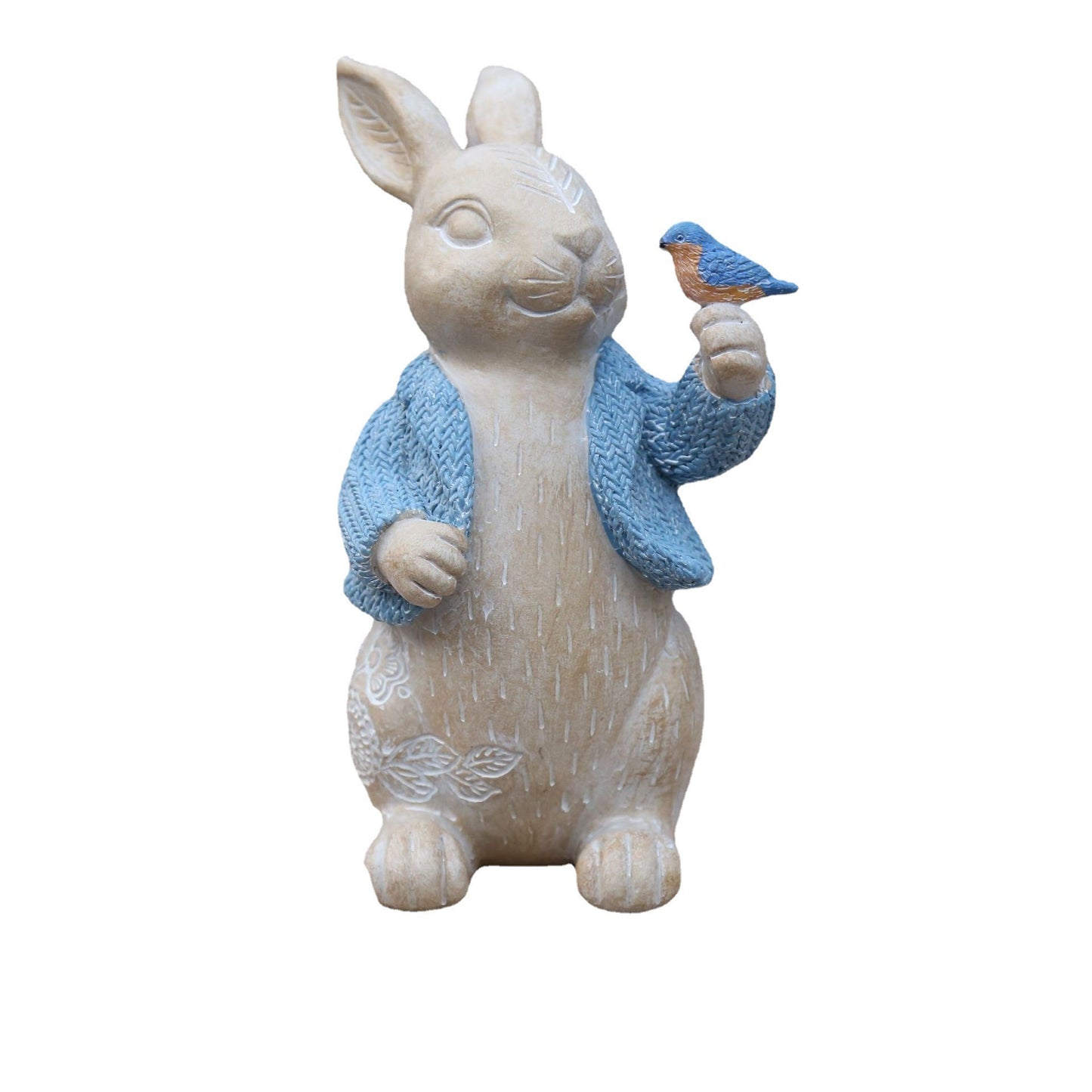 Easter European-style Home Resin  Woodcut Concave Carved Pattern Effect Easter Rabbit