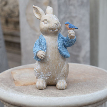 Easter European-style Home Resin  Woodcut Concave Carved Pattern Effect Easter Rabbit